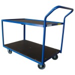 Wózek platformowy magazynowy dwupółkowy 2P SPW 1060-125 250 kg konstrukcja spawana
